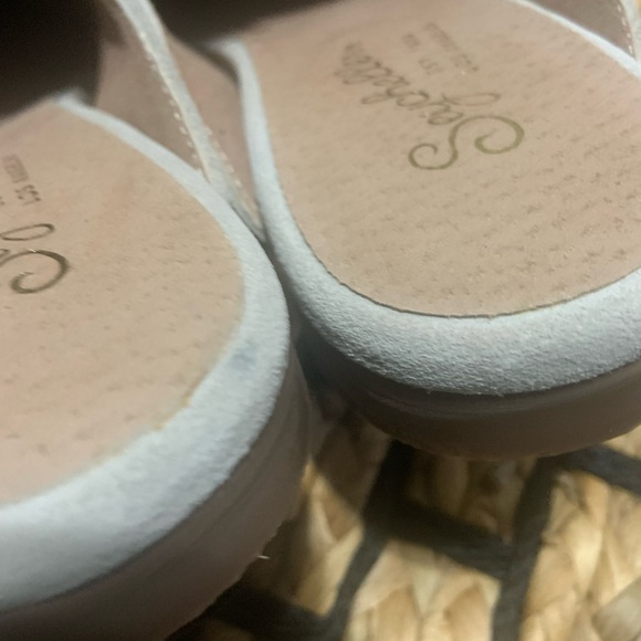 Seychelles Women’s Between Us Suede Sand/Gray Mule Loafers Size 7.5/Mules - Picture 7 of 10